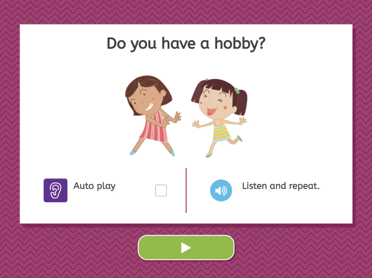 Do you have a hobby? - listening screenshot